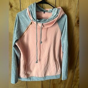 Pink and Gray Women's Hoodie
